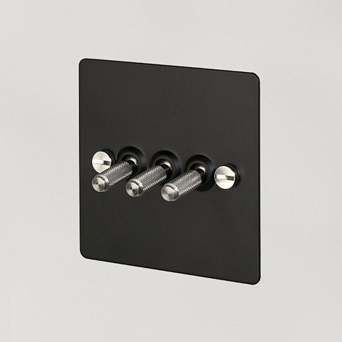 Выключатель Buster and Punch 3G Toggle Black/Steel Switches UK UK-TO-CO-3G-BL-ST-A