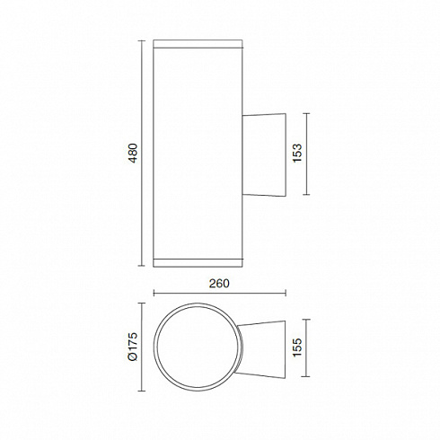 Настенный светильник Side E5043 Doublelight