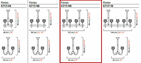 Люстра Barovier & Toso 5717/08 Florian 5717/08/CC/CL