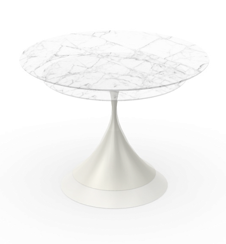 Обеденный стол Midj Leo Veneer d150сm White/Natural Oak Leo Leo Veneer BB / I22