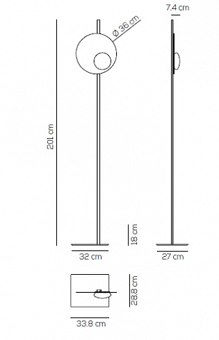 Торшер Axo Light Kwic Black Kwic PTKWIC36NEXXLED