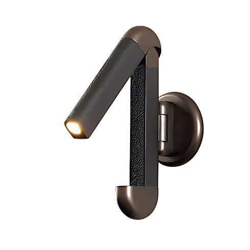 Настенный светильник Contardi Picchio Bronze-nickel / Coffee leather с встроенным драйвером Picchio ACAM.006306