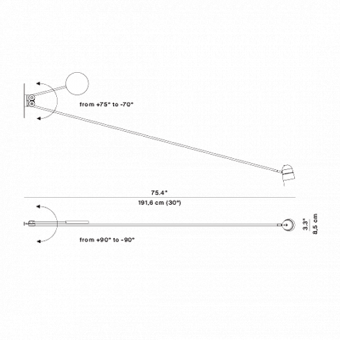 Настенный светильник Luceplan  D73N Counterbalance 1D73N0000D01