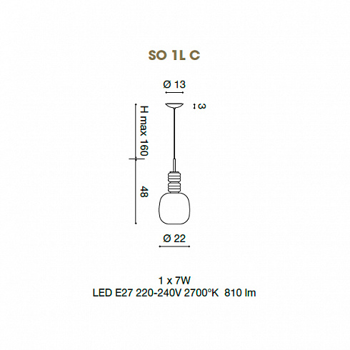 Подвесной светильник Light4 Carnival SO 1L C crystal Carnival CARSO1LCCR