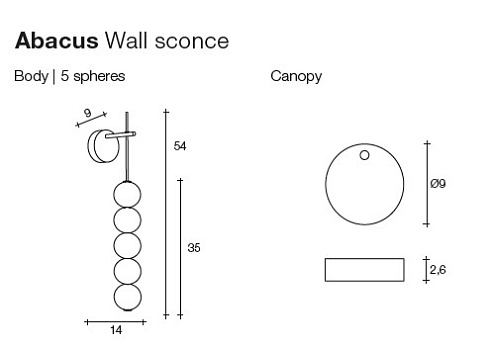 Настенный светильник Terzani Abacus Abacus 0V01A M3 B.15