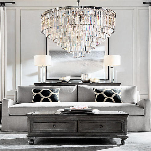 Люстра Restoration Hardware 1920s Odeon Clear Glass Fringe 7-Tier Polished Nickel 1920s Odeon 68060490 PN
