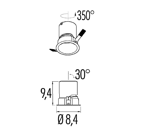 Спот Oty Light Invisibile 1B 15W 3000К 50 White on/off Invisible 3V1B.33L.66