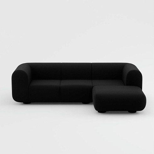 Диван Tom Dixon Plump Right Facing Chaise Longue Modular - Configuration 5 - Black (Kvadrat Hallingdal 0190) Plump Plump-Sofa-Comb3-HA0190