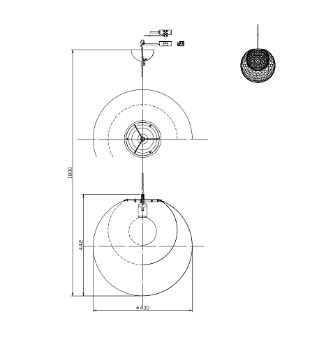 Подвесной светильник Yamagiwa Mayuhana® Sphere d430 Mayuhana PE119