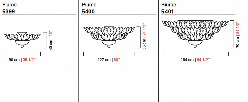 Потолочный светильник Barovier & Toso 5401 Piume 5401/OB/OG