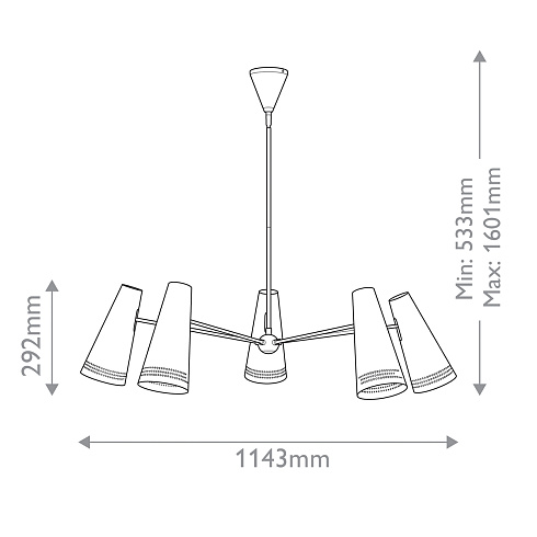 Люстры Alora QN-BRICKELL5-MBHL 
