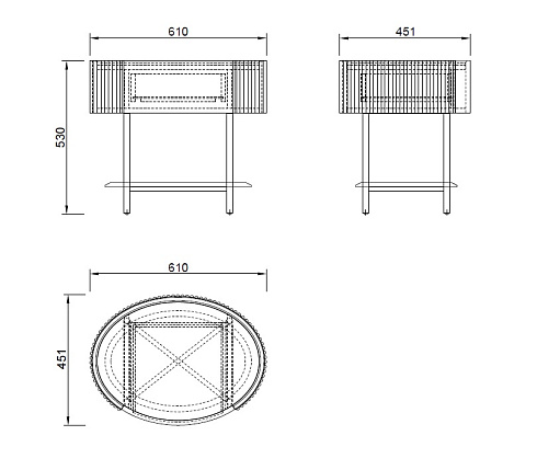 Тумбочка Scala см Garda Decor 77IP-NS2072 