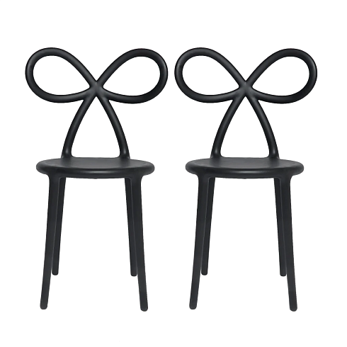 Стул Qeeboo Ribbon black - Set of 2 Ribbon 80001BL-I