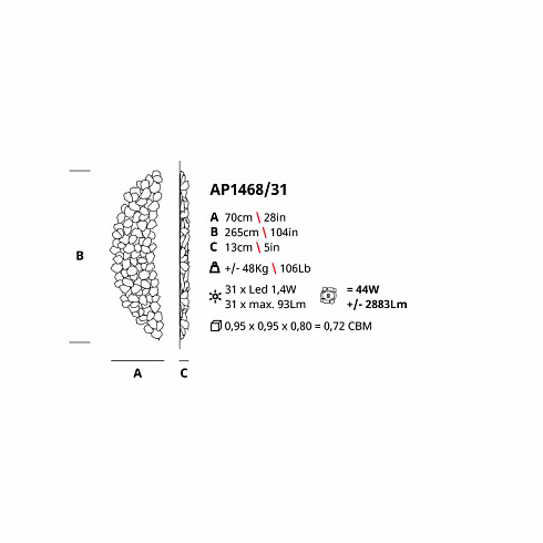 Настенный светильник Serip AP1468/31 Pathleaf