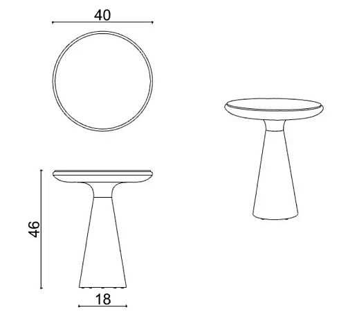 Приставной столик Delight Collection Drum Small Drum Drum Side Table Small
