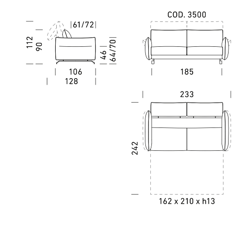 Диван Dienne Salotti Alpi 3500 Bronzo 2025