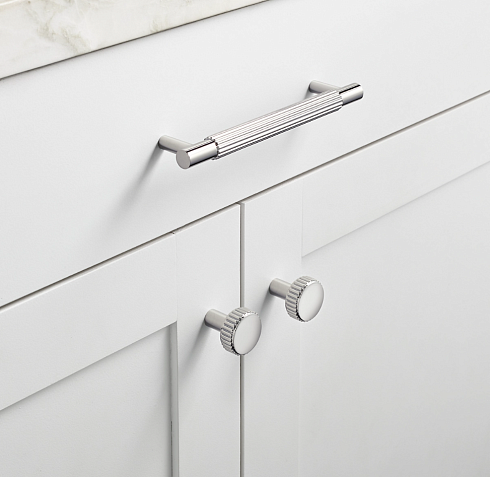 Ручка-кнопка Restoration Hardware Pillars d.3.2cm Polished Chrome Pillars 10179370 CHR