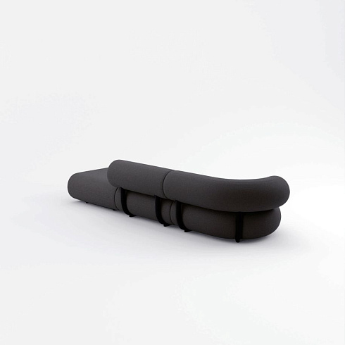 Диван Tom Dixon Fat Left Arm Facing Backrest - Configuration 4 - Dark Grey (Kvadrat Divina Melange 0180) FAT Fat-Sofa-Comb4-DM0180