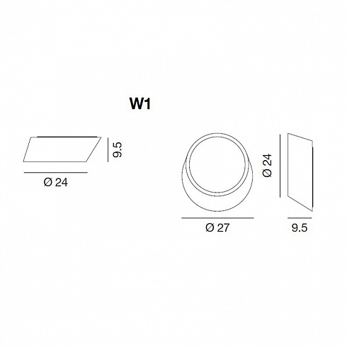 Настенный/Потолочный светильник Rotaliana Openeye W1 chrome Openeye