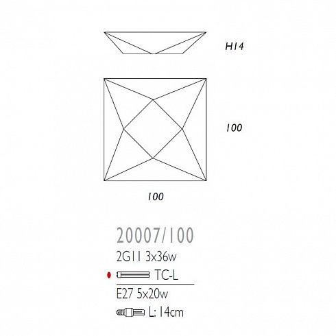 Настенный/Потолочный светильник Ole 20007/100 BC Polaris