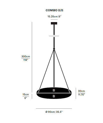 Подвесной светильник A-N-D Iris B/B 90 Black  Iris RI-90-В-В-BLK