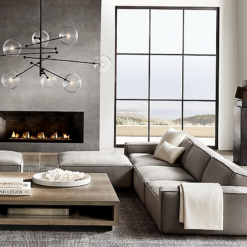 Люстра Restoration Hardware Glass Globe Mobile 79" Polished Black Glass Globe 68090110 BLK