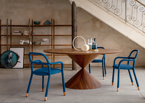 Журнальный столик Midj Clessidra Hide H30 D80 Graphite / Dark Grey Clessidra T19653480C+EG+GW