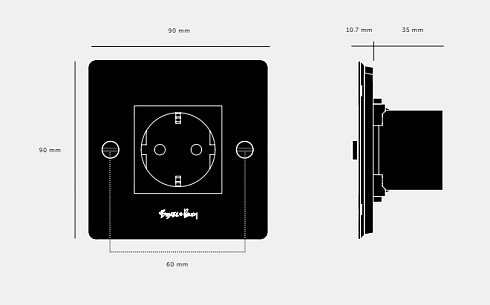 Розетка Buster and Punch 1G Schuko Type F black Sockets CSC-023786