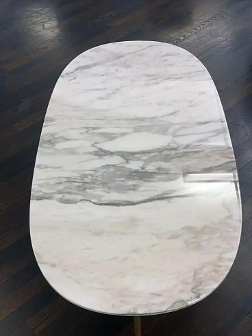 Журнальный столик Tacchini Soap 130  Soap T25 Matt Champagne Gold / T31 White Calacatta Marble