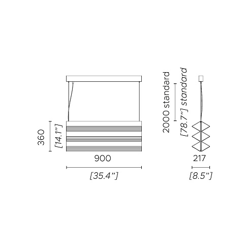 Подвесной светильник Contardi Stick Trio golden nickel Stick ACAM.004528