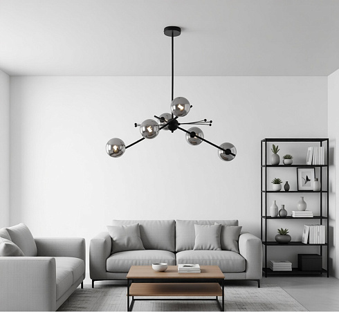 Люстра Delight Collection 9303P-6 black/smoky 9303P