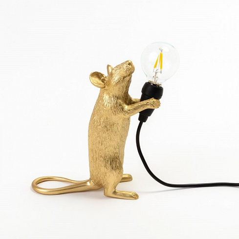 Настольная лампа Seletti Mouse Lamp Standing GOLD USB Mouse Lamp 15230