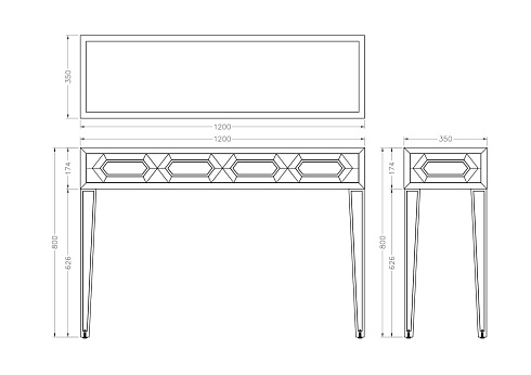 Консоль зеркальная см Garda Decor KFG045 