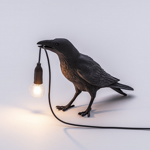 Настольная лампа Seletti Bird Waiting Black Bird Lamp 14735