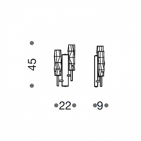 Бра IDL 423/2A Chrome Bamboo