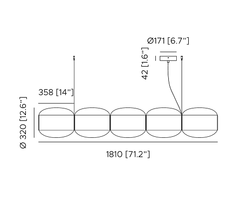 Подвесной светильник Contardi Alma Multipla Fumé  Alma ACAM.006030