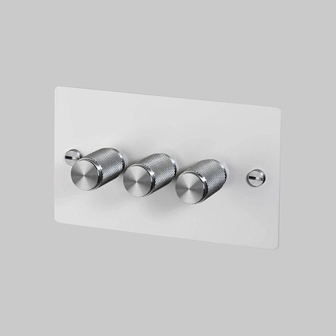 Диммер Buster and Punch 3G Cross White/steel Switches UK UK-DI-CO-3G-LED-WH-ST-A
