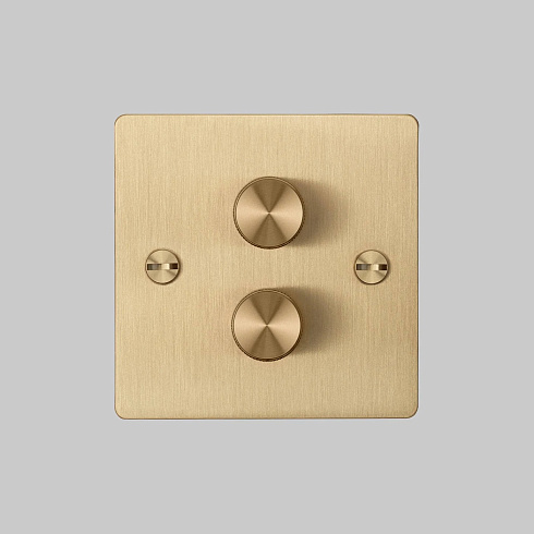 Диммер Buster and Punch 2G Cross Brass/brass Switches UK UK-DI-CO-2G-LED-BR-A