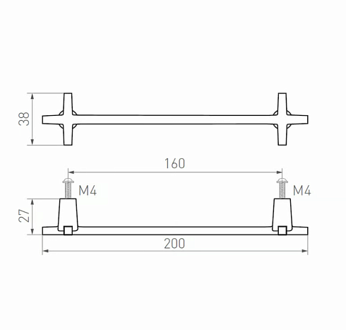 Ручка-скоба Dauby PMCRO White Bronze (WB) 160mm Pure 17125