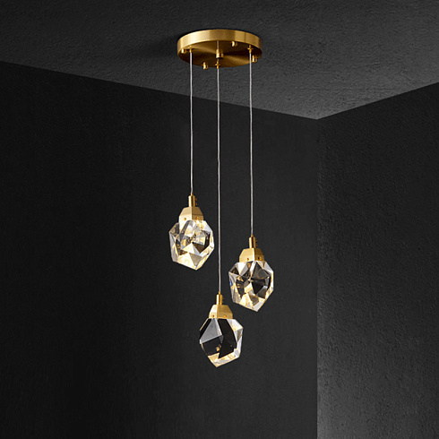 Подвесной светильник Delight Collection Crystal rock 3 gold Crystal rock OM820083-3G (MD-020B-3 gold)