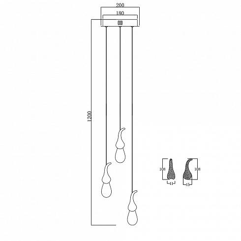 Подвесной светильник Delight Collection OMG07287-3 gold Seed