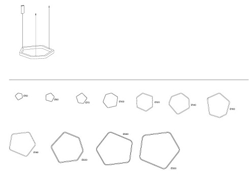 Подвесной светильник HENGE Light Ring Horizontal Polygonal Light Ring