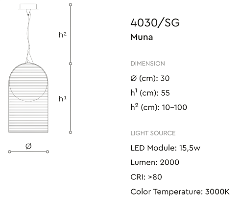 Подвесной светильник Italamp Muna 4030/SG Shaded Midnight Blue / Chrome Muna 04030SG0 001