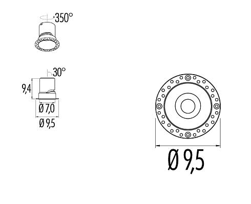 Спот Oty Light Invisibile 1A 15W 3000К 50 White on/off Invisible 3V1A.33L.06