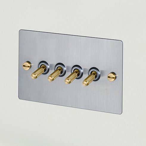 Выключатель Buster and Punch 4G Toggle Steel/brass Switches UK UK-TO-CO-4G-ST-BR-A