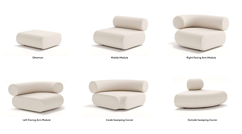 Диван Tom Dixon FAT 3 - Configuration 2 - Orange red (Kvadrat Hero 2 0552) FAT Fat-Sofa-Comb2-HE0552