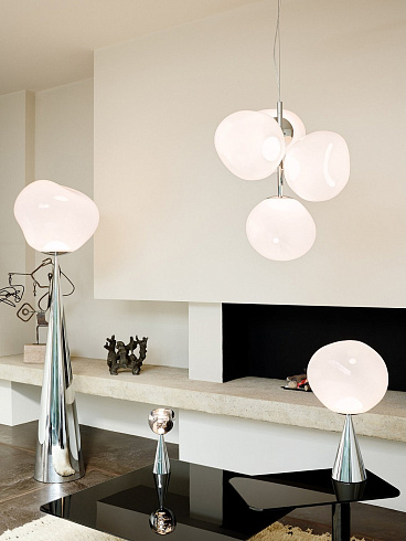 Настольная лампа Tom Dixon Melt Cone Fat opal/silver Melt MES02OP-TUN02M2