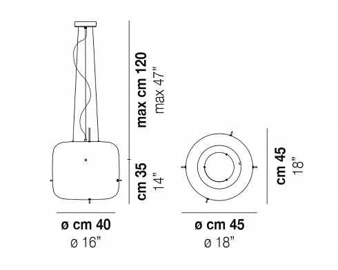 Подвесной светильник Vistosi PLOT SP Plot PLOT SP CR/OT NEO
