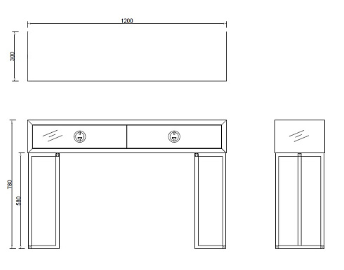 Консоль GD 2 ящика белая см Garda Decor KFG16702 