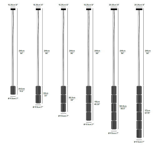 Подвесной светильник A-N-D Column 175 Vertical 1 Carbon Column COL-175-1-P-V-CBN